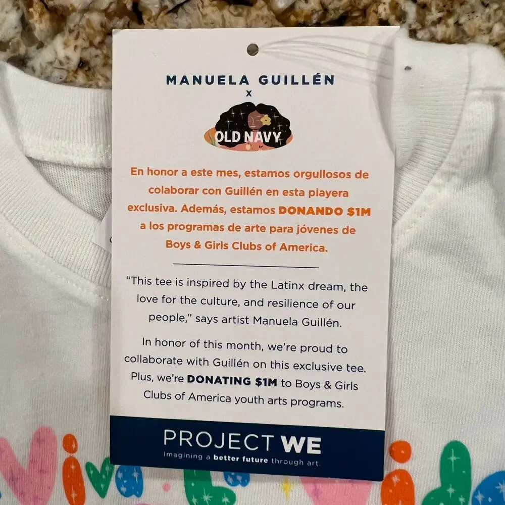 NWT Old Navy Toddler White Project WE Latinx Heritage Month Graphic T-Shirt